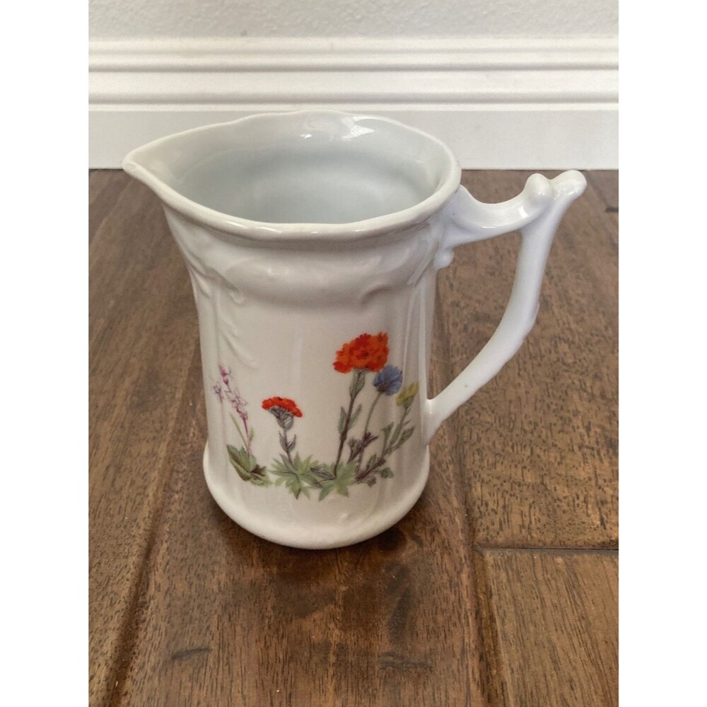 Vintage Philip Lourioux Creation Milk Pitcher Wildflowers 16oz France